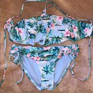 Palm tree beach print bikini
